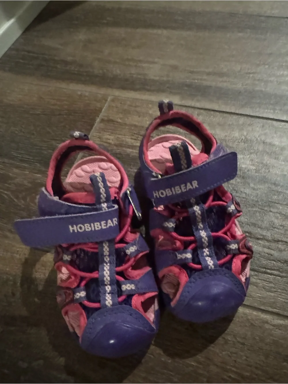 BODATU Girl Water Sandals Rubber Toddler Velcro Strap Walker Shoes 25 Purple 8.5